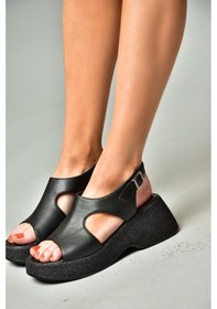 Resim Fox Shoes S996945009 Siyah Yüksek Tabanlı Kadın Sandalet Siyah 