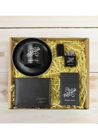 Resim Bk Gift Kişiye Özel İsimli Baba Temalı Siyah Türk Kahvesi Fincanı&cüzcan&çakmak&sigara Kutusu Hediye Seti-6, Babaya Hediye, Babalar Günü Hediyeleri Ko 