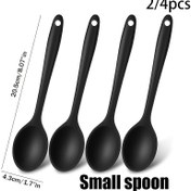 Resim 2 adet/4 adet, silikon kaşık, kaşık, tam paket, salata karıştırma kaşığı, kaşık, silikon kaşık 
