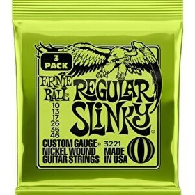 Resim Ernie Ball P03221 Regular Slinky 3 Pack Elektro Tel (3'lü Paket) 