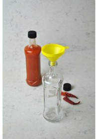 Resim 2'li 100 Ml Şeffaf Sos Şişesi Siyah Sızdırmaz Kapaklı 100 Cc Sosluk Cam Şişe 2 Adet Şeffaf 