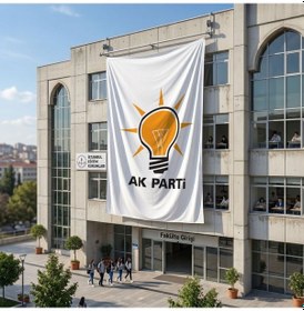 Resim Ak Parti Bayrağı 140gr Premium Raşel Kumaş 6x9 Metre Diğer 