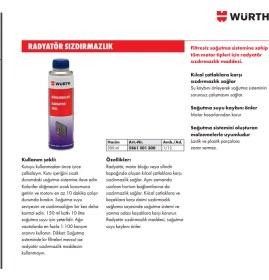 Resim Würth Radyatör Sızıntı Önleyici Tıkayıcı 300 ml 