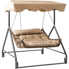 Resim Capri Swing Capri Bed Rattan Bahçe Salıncağı | Balkon Salıncağı - Cappuccino 