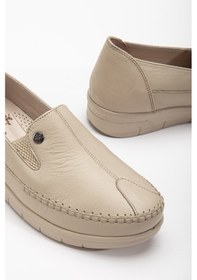 Resim 92101 Ortopedik Kadın Deri Ayakkabı Topuk Dikeni İçin Uygundur Vizyon Vizon 