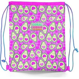 Resim Coral High Kids Açık Pembe Su Yeşili Avokado Desenli İpli Büzgülü Sırt Çantası 22465 Siyah 