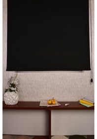 Resim Ekru Karartma Düz Etek Dilimsiz Ds-screen 1 Blackout Zebra Stor Güneşlik Perde 220 X 260 