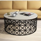 Resim Selin Metal Ferforje Orta Sehpa - Krem 