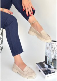 Resim Narli Bej Cilt Oxford Ayakkabı Bej 