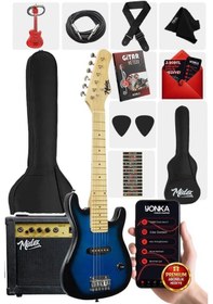 Resim Midex Ceg-30bl 4-6 Yaş Çocuklar İçin Amfili Full 1/4 30 İnç Elektro Gitar Seti Blue Black 