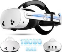 Resim Meta Quest 3 ve 3S Uyumlu 10.000 mAh Pilli Kafa Bandı 