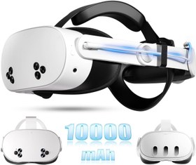 Resim Meta Quest 3 ve 3S Uyumlu 10.000 mAh Pilli Kafa Bandı 