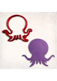 Resim Ahtapot Kurabiye Kalıbı Şekillendirici Kopat KIrmızı 