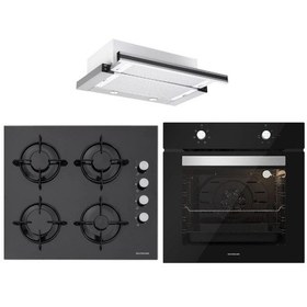 Resim Silverline BO6501B01 - CS5349B01 - 1140 Crystal Line 60 Siyah Ankastre Set 