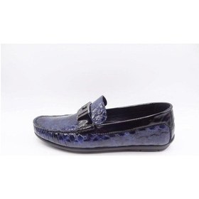 Resim King Shoes Yazlık Rugan Erkek Ayakkabı 4013 Lacivert 