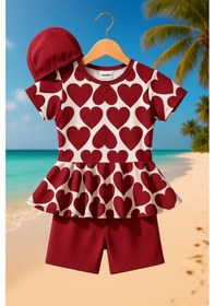 Resim My Kids Wear Üç Parça Kız Çocuk Boneli Mayo Beyaz 
