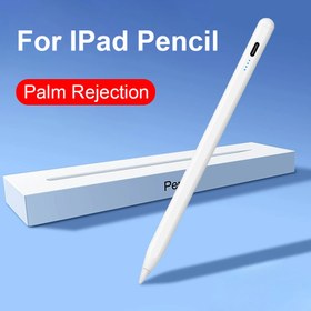 Resim Şarj Edilebilir iPad (2018-2024) için Palmiye Reddetme Stylus Kalem - Şık Beyaz Tasarım, iPad Air 3/4/5, iPad 6/7/8/9, iPad Mini 5, iPad Pro 27.94/32.77cm için - Hassas Yazma & Çizim için İdeal, Dokunmatik Kalem 