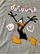 Resim Gönülden Tasarım 24x19 Cm Ütü Ile Yapışan Daffy Duck Baskı Transfer Baskı Aplike Arma 