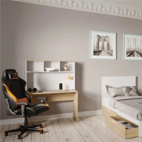 Resim Adore Base Genç Odası Raflı Çalışma Masası - Italyan Meşe-Beyaz 