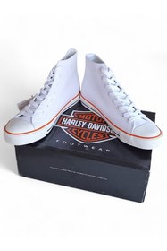 Resim Harley Davidson Pıstburghh Unisex Kadın /erkek Beyaz Bağcıklı Sneaker 