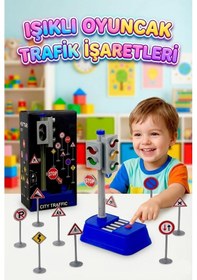 Resim Işıklı Oyuncak Trafik İşaretleri Eğitim Seti 