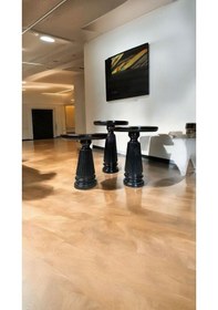 Resim Simillo Wood Wooden Ahşap 3 Lü Set Vazo Model Mantar Yan Sehpa Modern Siyah Renk Fiskos Siyah 