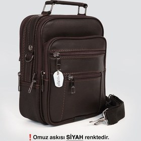 Resim Westbag Erkek Çelik Kasalı Hakiki Deri El Ve Omuz Çantası Ayarlanabilir Askılı Orta Boy Kahverengi 