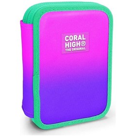 Resim Coral High İki Karlı Organizer Kalemlik - Pembe Mor Gradyan, Kız Çocuk, Pembe Mor Gradyan Pembe - Mor 