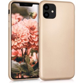Resim Matte Silicone Apple Iphone 11 (6.1'') Kılıf Gold 