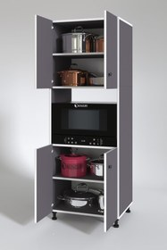Resim Kenzlife Fırın Dolabı Cahide Gri 180*65*50 Mutfak Xlarge Ayaklı Banyo Kiler Ofis 