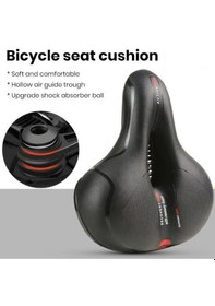 Resim Mavi Bellek Köpük Yastık Şok Emme Yansıtıcı Şerit İle Rahat Bisiklet Koltuğu İç / Dış Mekan Bisikletleri İçin Geniş Bisiklet Selesi Değiştirme Mavi 