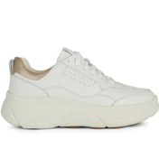 Resim Geox Kadın Beyaz Nebula 2.0 X Kalın Tabanlı Bağcıklı Deri Sneaker D45nhb046nfc1000 