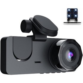 Resim Padalink Gece Görüşlü 3'lü Kameralı Araç Kayıt Cihazı - 1080p Ön + 480p İç + 480p Arka Kamera, 140 Geniş Açı, Döngü Kayıt, Hareket Algılama 