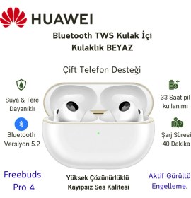 Resim Huawei Freebuds Pro 4 Anc Tws Beyaz Kulak Içi Bluetooth Kulaklık 
