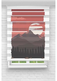 Resim Perdecizade Enxboy Gün Batımı Dijital Baskılı Zebra Perde-cocuk Odası-stor Perde Pz-788 Renkli 