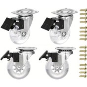 Resim Dashanshop 2 Inç Frenli 500 Kg Kapasiteli 4 Lü Set Poliüretan Döner Dolap Tekerleği 