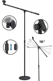 Resim Lastvoice BMS-02 Hareketli Kol Döküm Tabanlı Boy Mikrofon Standı Sehpası 