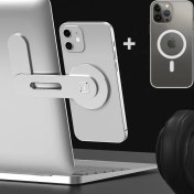 Resim GongtuShop IP13PROMAXCASE Combo Stili iPhone Serisi Için Dizüstü Cep Telefonu Montajı, Katlanabilir Metal Yapıştırma Tabanı Ofis Monitörü Manyetik Tutucu Cep Telefonuna Uyarlama (Yurt Dışından) 