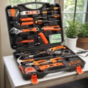 Resim 23&138 adet Sturdy Toolbox ile Güçlü Çelik Araç Seti, Anahtarlar, Pense, Tornavida, Çekiç ile Tamamlanır - Ev Bakımı ve Tamirleri için İdeal, Ev İyileştirme için Araç Kutusu|Güçlü Kutu|Dayanıklı İnşaat 