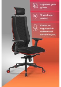 Resim Metta Samurai Red Ergonomik Fileli Ve Deri Oyuncu / Ofis Koltuğu - 2e2.3.7.f Çok Renkli 