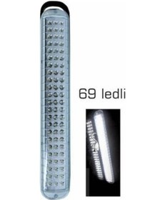 Resim 69 Led Süper Parlak Şarjlı Işıldak Siyah 