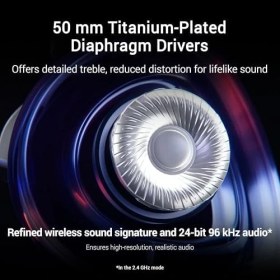 Resim Asus Rog Delta Iı Kablosuz Oyun Kulaklığı (50MM Titanyum Sürücüler, 10MM Süper Geniş Bant Mikrofon, 153-SAAT Pil Ömrü, Dualflow Ses, Bt, 2.4ghz, 3.5mm, Pc, Swıtch, Ps4, Ps5, Xbox Uyumlu) Beyaz 