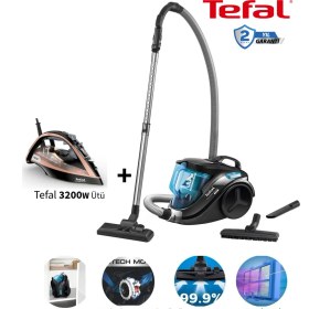 Resim Tefal Compact Power Cyclonic 1,5 Litre 750 Watt Toz Torbasız Elektrikli Süpürge + Tefal 3200W Ütü 