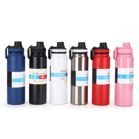Resim 1 adet 800ml/1000ml Paslanmaz Çelik Su Şişesi Pipetli, 27.05oz/33.81oz Çift Duvarlı Vakumlu Yalıtımlı Su Bardağı, Açık Hava Seyahati, Spor Salonu Fitness, Kamp için Uygun 
