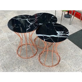 Resim Brc KUM SAATİ ZİGON SİYAH Mermer Desen Metal transmisyon Çelik ROSE Renk Kaplama EL Yapım 