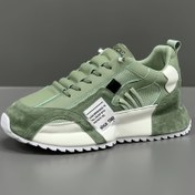 Resim Erkek Casual Sneakers - Hafif, Rahat Düşük-Top Bağcıklı Ayakkabılar ile Nefes Alabilen Mesh Astar, Dayanıklı PVC Taban ve Şık Siyah/Yeşil Tasarım, Casual Giyim ve Açık Hava Maceraları için, Çok Yönlü Seyahat Ayakkabıları | Şık Spor Görünümü | Rahat Uygunluk 