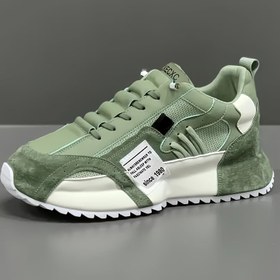 Resim Erkek Casual Sneakers - Hafif, Rahat Düşük-Top Bağcıklı Ayakkabılar ile Nefes Alabilen Mesh Astar, Dayanıklı PVC Taban ve Şık Siyah/Yeşil Tasarım, Casual Giyim ve Açık Hava Maceraları için, Çok Yönlü Seyahat Ayakkabıları | Şık Spor Görünümü | Rahat Uygunluk 