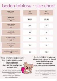 Resim Alimer Kadın Etnik Desen 3 Düğme Pamuk Likra Mevsimlik Uzun Kol Pijama Takımı Saks Mavi 