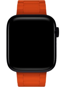 Resim Apple Watch Uyumlu Soft Buckle Silikon Kordon Orioles - 38 - 40 - 41 - (42-Watch-10 - 11)mm M/L 
