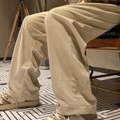 Resim Kadınlar için Rahat Bej Renkli Ribana Örgü Eşofman Pantolon - Elastik Bel ve Bağcıklı - Uzun Düz Bacaklı Pantolon - Eğik Cep Detaylı, Sonbahar/Kış Modası, Makinede Yıkanabilir 